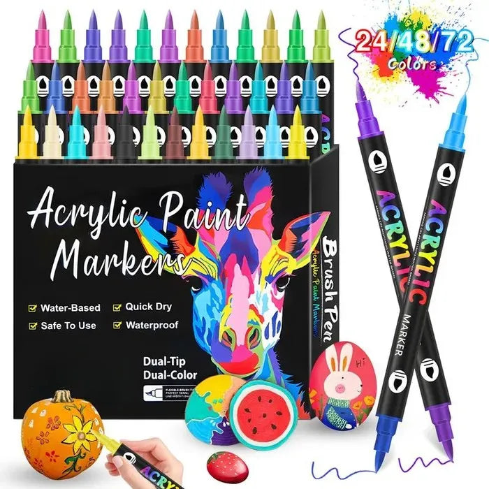 Dual-Tip Acrylic Paint Markers Bundle