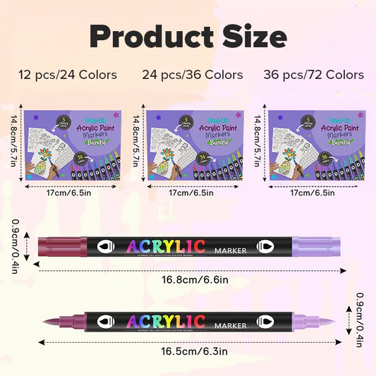Dual-Tip Acrylic Paint Markers Bundle